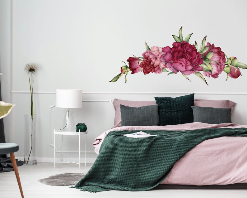 Peony Wall Decal Floral Nursery Decor. Made From Removeable Etsy