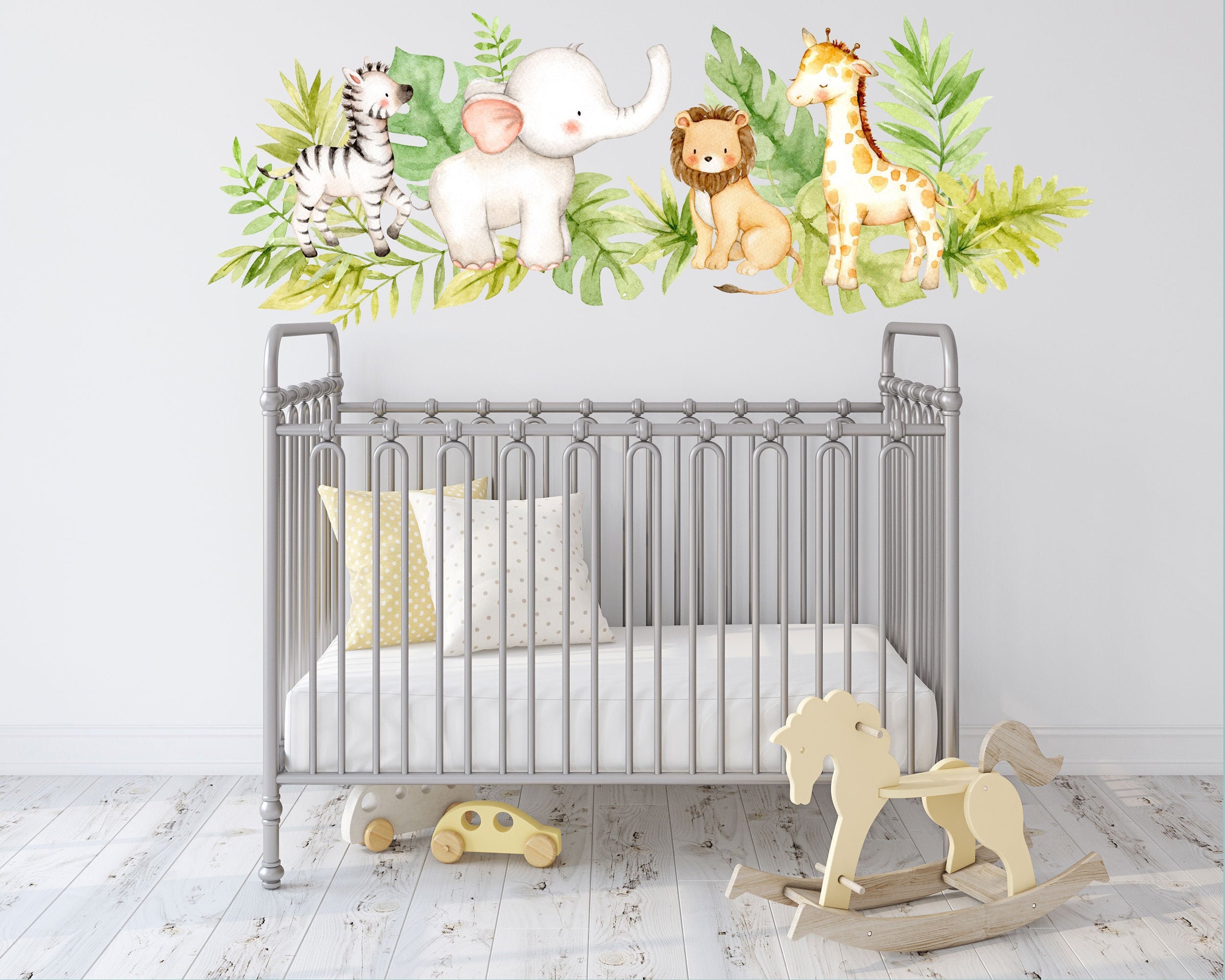 Jungle Animal Nursery Wall Decals Made From Fabric Peel and Stick ...