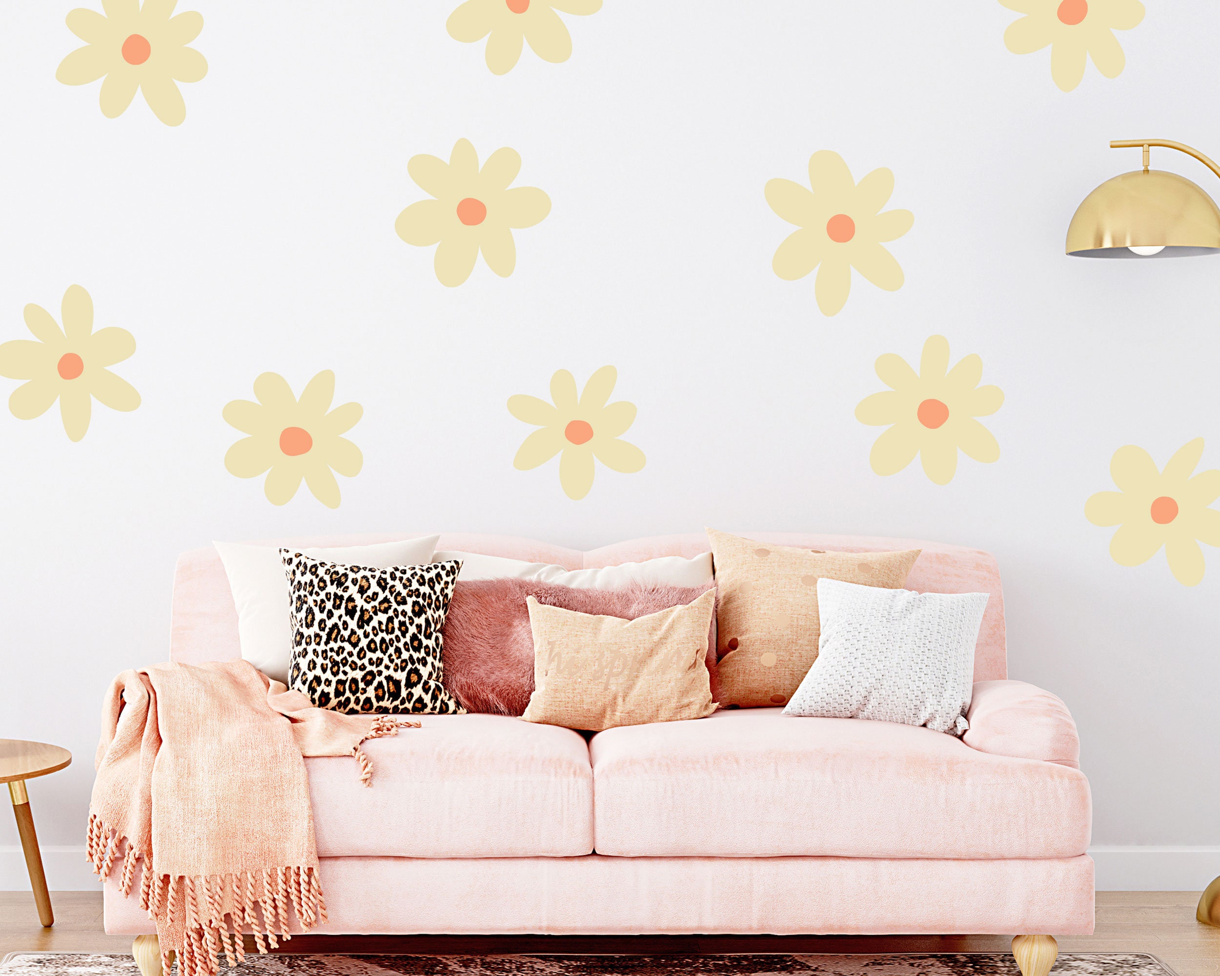 TaoBary Calcomanías De Pared De Margaritas De 288 Piezas, Calcomanías De Pared De Flores Blancas, Decoración De Pared Floral Para Niños, Niñas, Guardería, Sala De Juegos, Dormitorio Y Sala De Estar