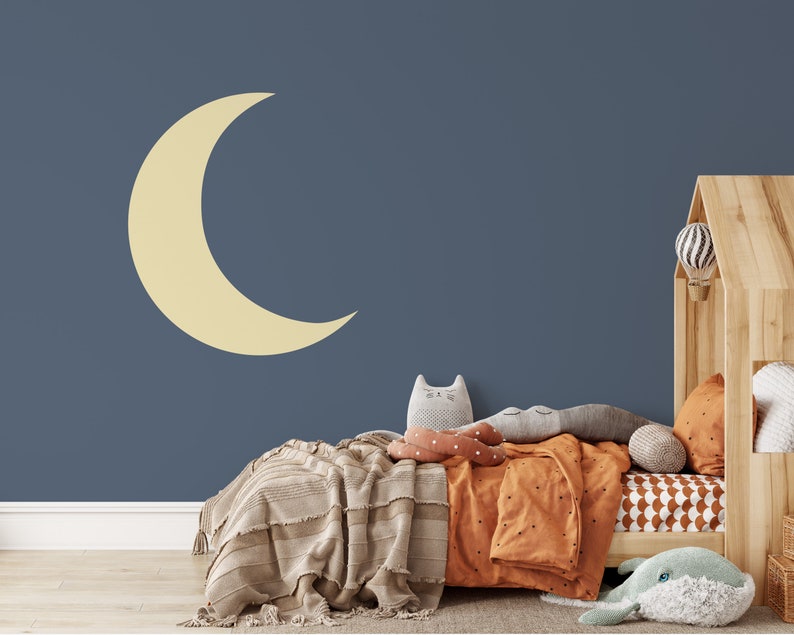 Large Crescent Moon Wall Decal - for Nursery Decor, Kids Room Wall Art ...
