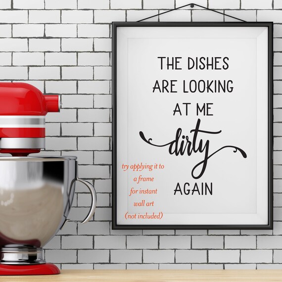 Targa In Metallo Divertente Per Cucina 20x30 Cm – 'The Dishes Are Looking At Me Dirty Again' – Cartello Retrò In Latta Per Bar, Garage, Casa