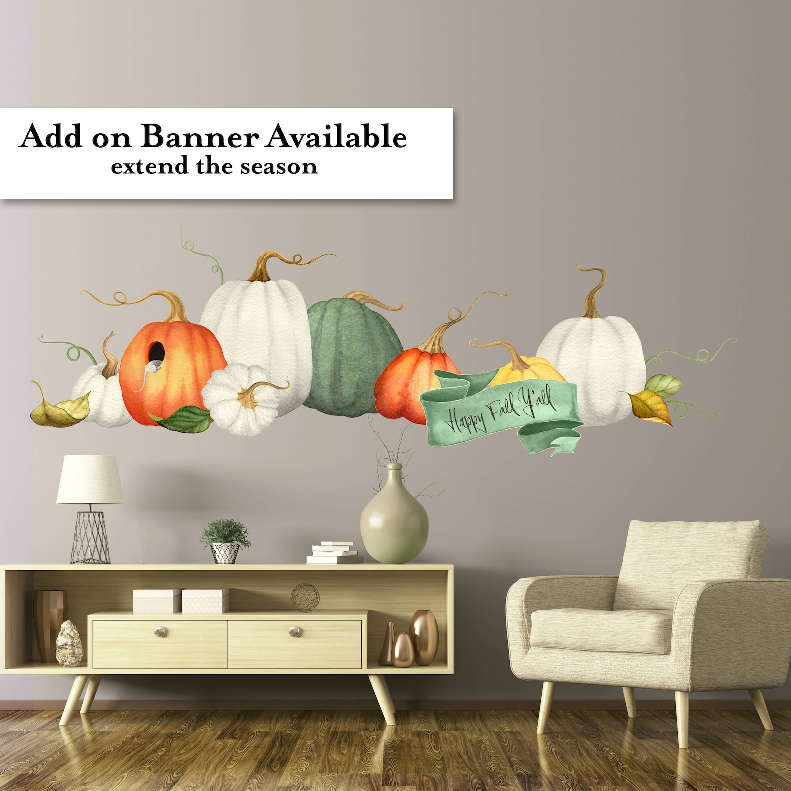 Unique Halloween Wall Decals Cute Rustic Pumpkin Patch Etsy