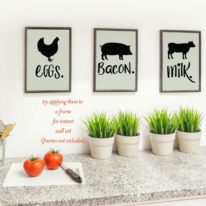 Farmhouse Style Kitchen Wall Decals With Chicken Pig and Etsy