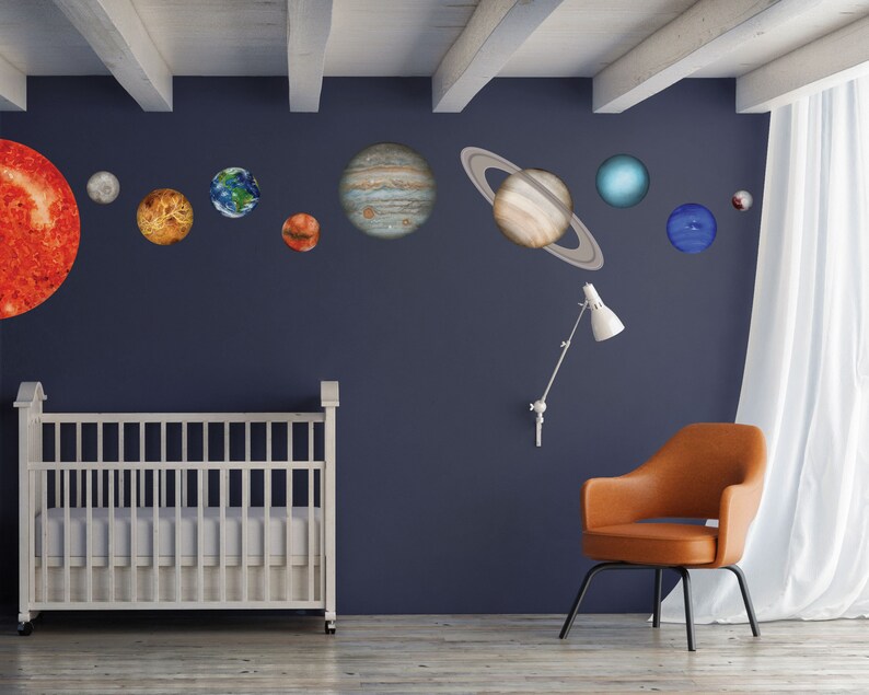 Sun & Wall Stickers Set Solar System Kids Room Decor Etsy