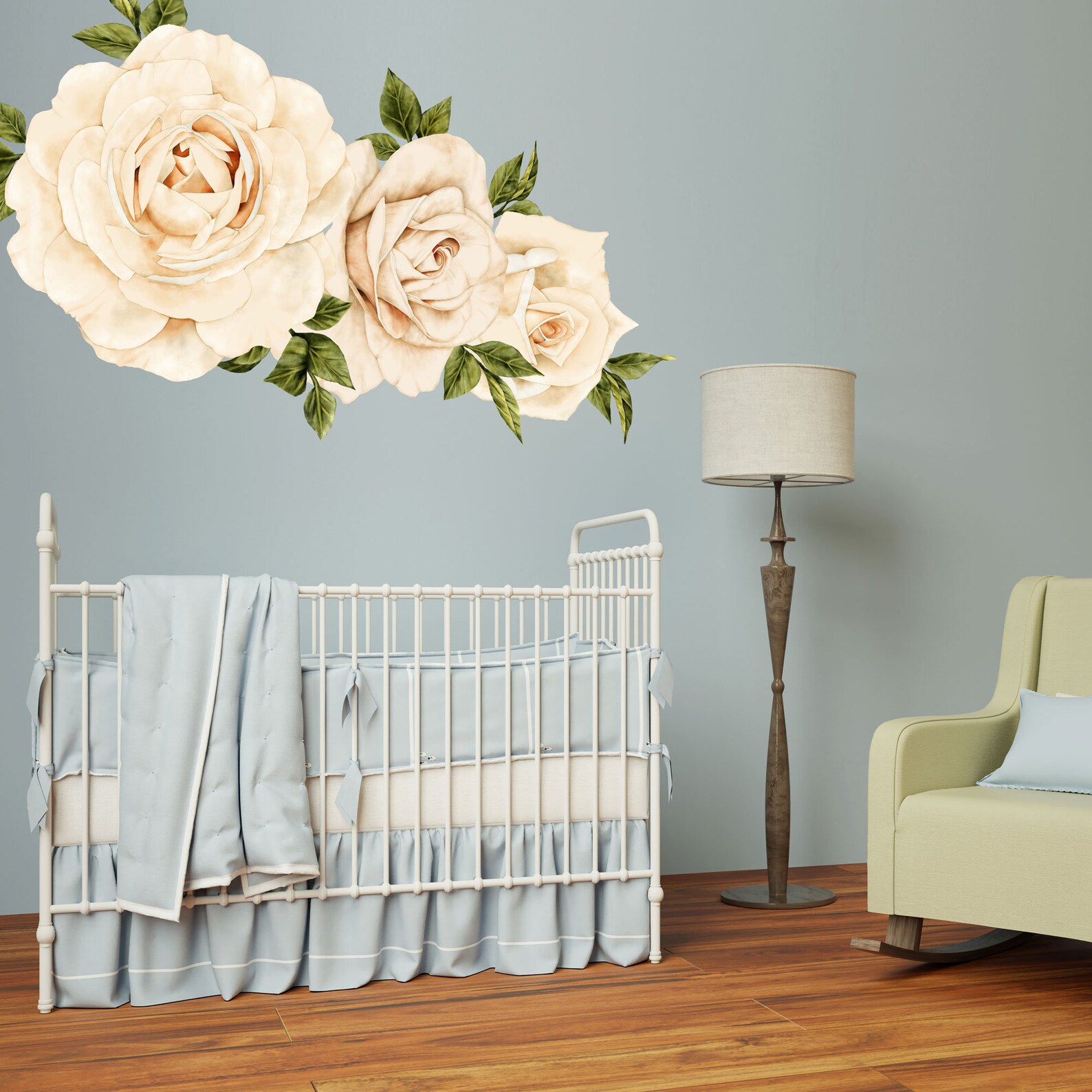 Vintage Cream Roses Floral Wall Decals for Nursery Set of 3 Etsy
