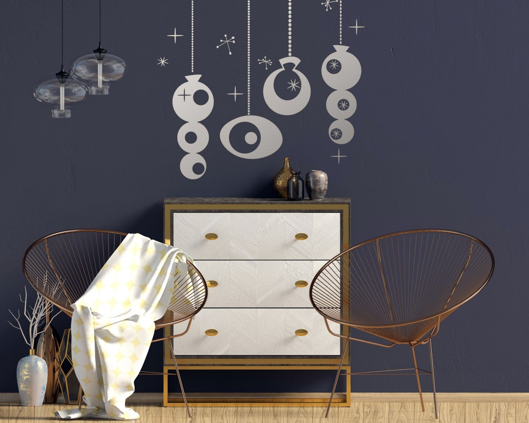 Retro Ornaments Wall Decal Sticker Set - Holiday Decorations - Mid ...