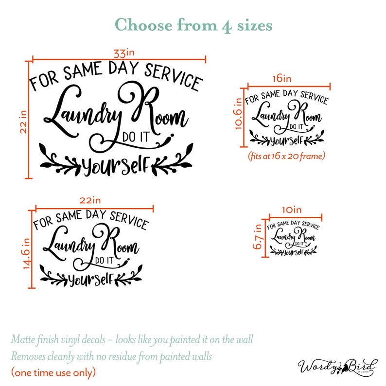 Funny Laundry Room Wall Decal Laundry Room for same day Etsy