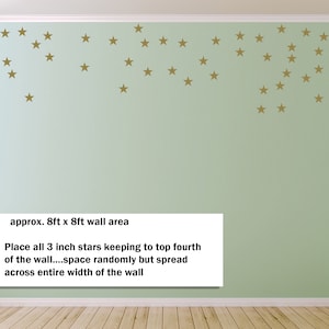 Gold Stars Wall Decals Pack Peel and Stick Confetti Wall Decals Metallic Star Wall Decals WBSTRm image 3