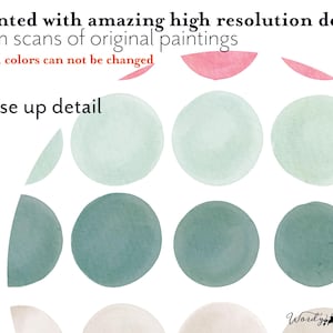 Juego de 84 calcomanías de pared con lunares de arcoíris pastel, calcomanías de pared para habitación infantil, puntos de acuarela de 5 cm, fáciles de despegar y pegar, ideales para alquiler - WBDOTW Pinks Mints & Greys