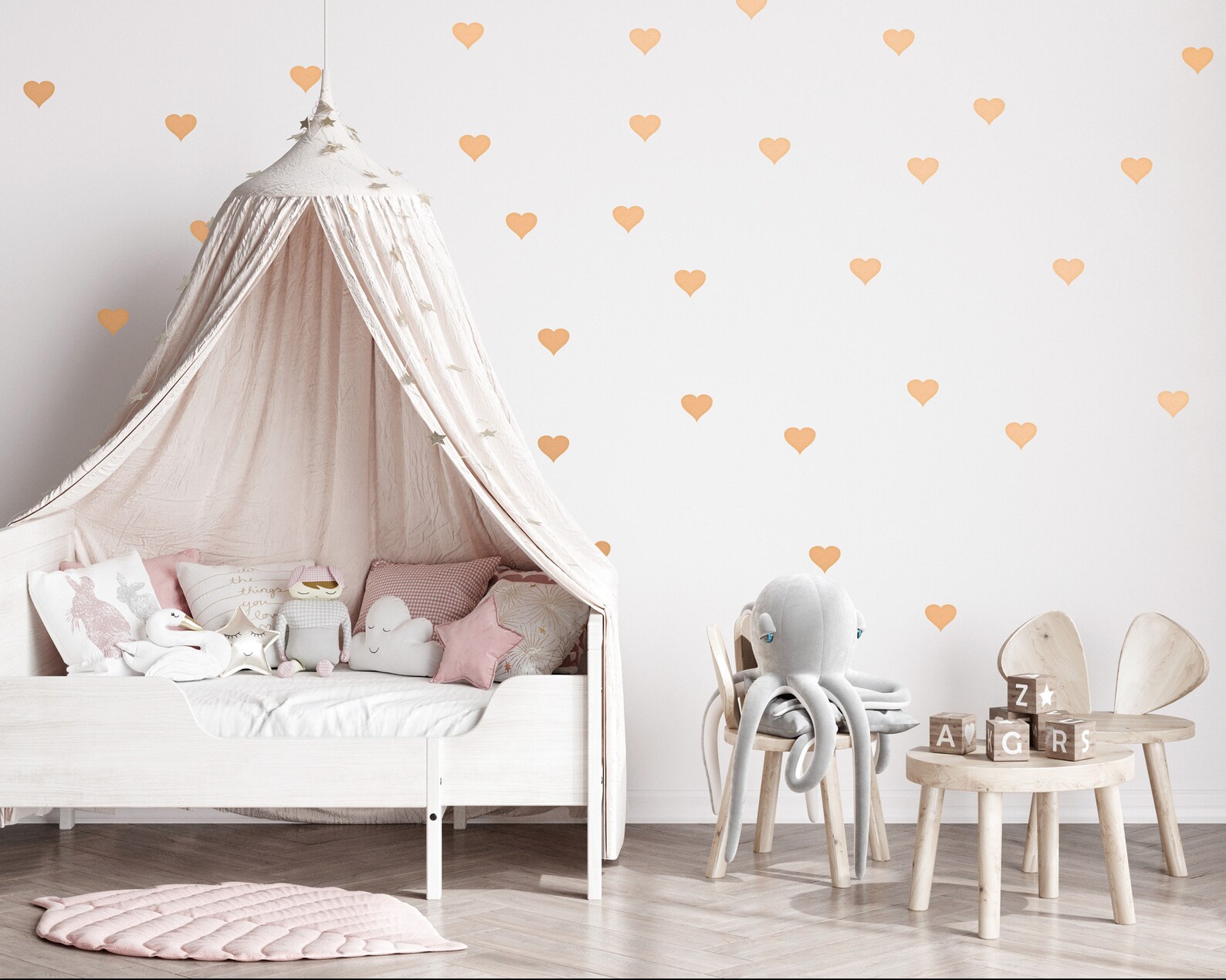 Gold Heart Decals Peel and Stick Wall Stickers Gold Sticker Etsy