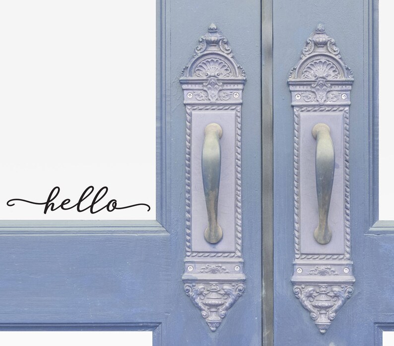 Entryway Decor Modern Farmhouse Style Hello Decal for Front Door or Entryway Decor WB411