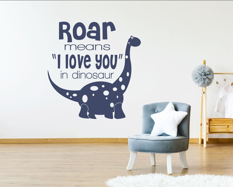 Dinosaur Wall Decals Roar Means I Love You in Dinosaur Wall Etsy