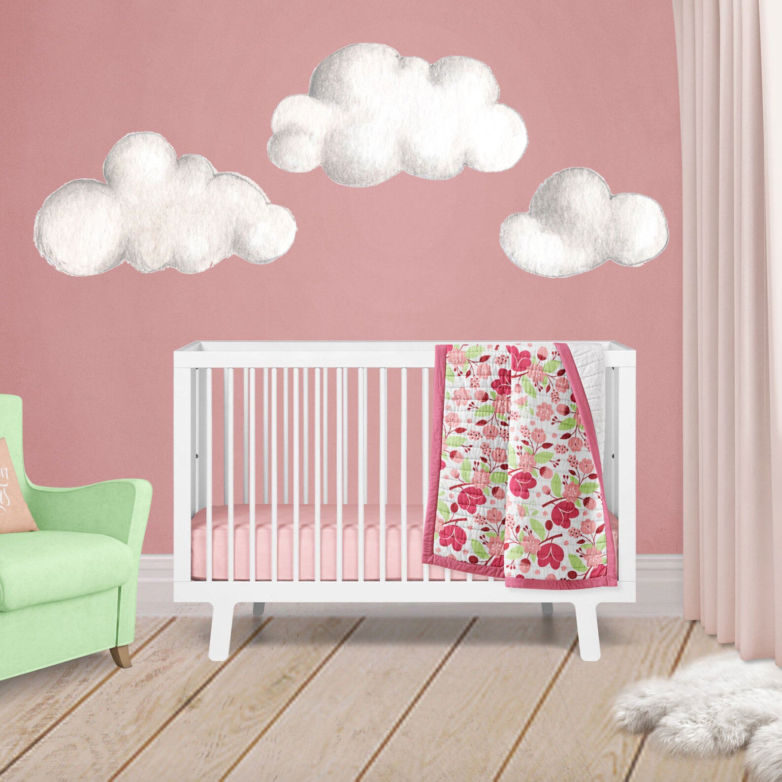 Cloud Wall Decals Nursery Peel and Stick Wall Stickers Set Etsy