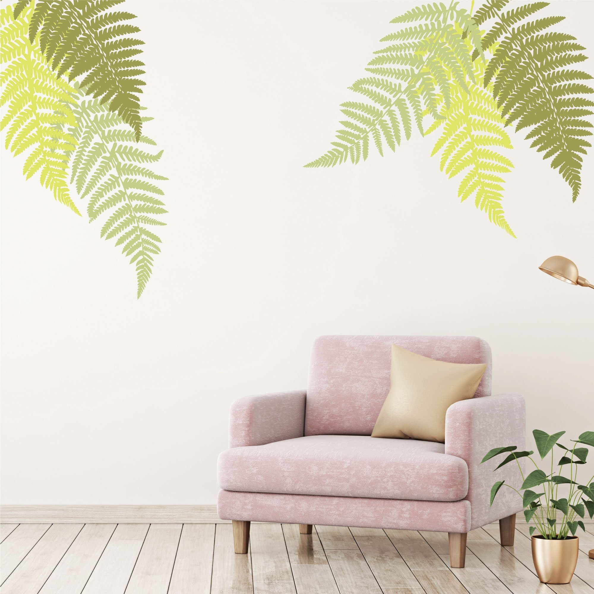 Fern Leaf Wall Decals Boho Wall Decor Set of 3 or Set of 6 photo