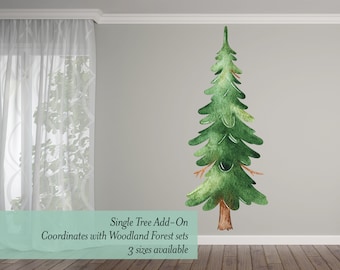 Extra Tree Wall Decal, made with peel and stick fabric wallpaper material, goes with woodland mural sets - WB033