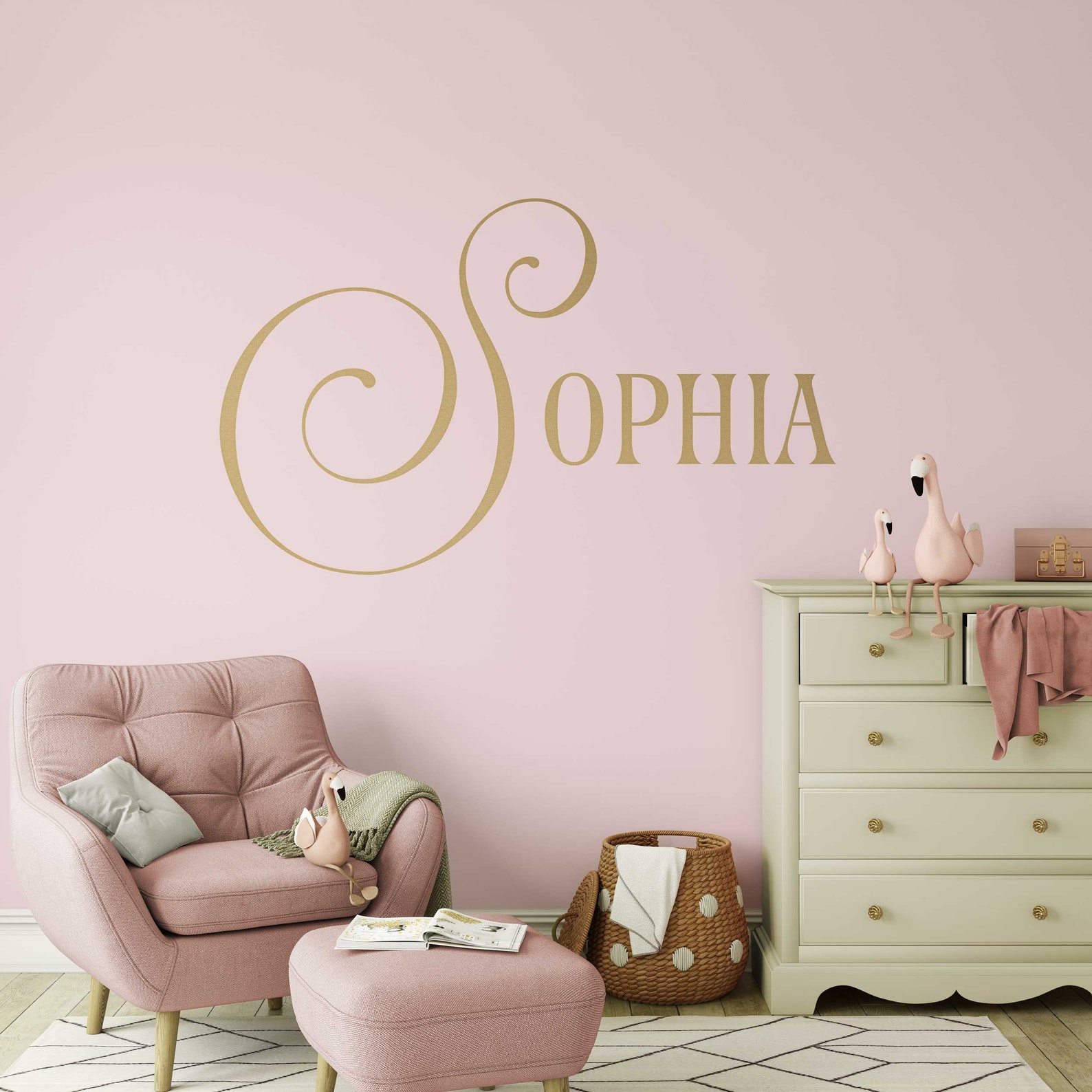 Personalized Name Wall Decal, Custom Baby Name Wall Sticker, Kids Name ...