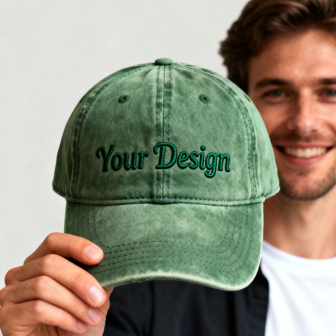 Custom Embroidered Cap With Text,personalized Baseball Hat Washed Hat ...