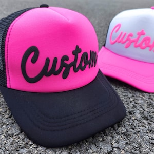 Custom 3D PUFF Print Trucker Hat, Personalized Foam Hat, Unisex Mesh Trucker Hat, Party Trucker Hats, Baseball Cap,High Crown Hat