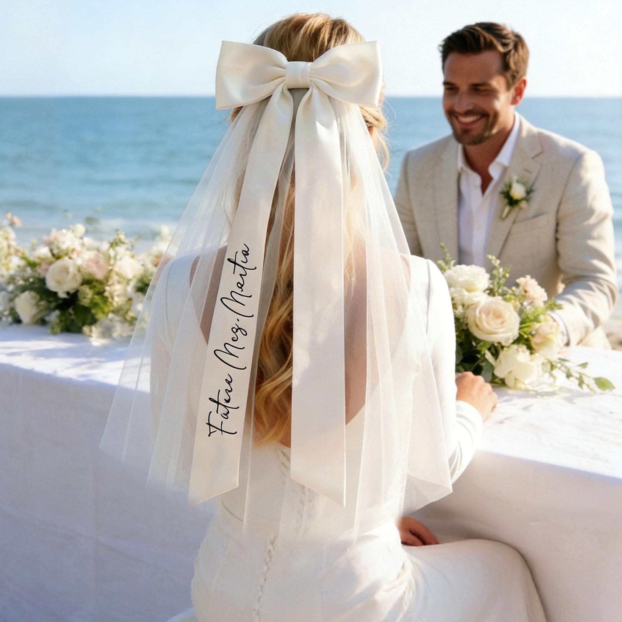 Short Wedding Veil Bow - Etsy