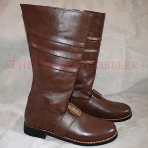 Custom-Made Santa Claus Boots, Brown Leather Boots, Christmas Costume Boots, Handmade Santa Boots,  Luxury Santa Boots, Santa Costume Boots