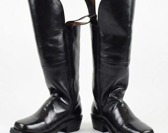 Botas negras de cuero genuino de oficial de caballería, botas de montar de la Unión del siglo XIX, disfraz para recreación de la Guerra Civil, LARP militar histórico