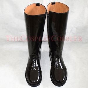 Custom-Made Star Wars Imperial Officer Galactic Boots, Cosplay Costume Boot, Patent Leather Boot, Black Boot, Officer Boot, Ankle High Boot