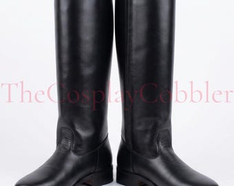 Botas de oficial imperial idénticas a las de la película, calzado de uniforme de cuero negro de Star Wars, disfraz de cosplay hecho a mano, Comandante del Imperio Galáctico
