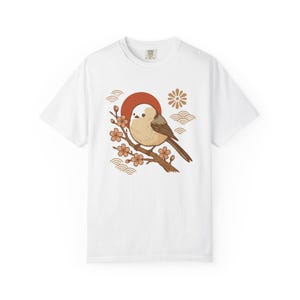 Shimaenaga Sakura Japanese Unisex T-shirt, Garment-Dyed Tee, Cherry Blossom Shirt, Asian Floral Top, Nature Lover Gift