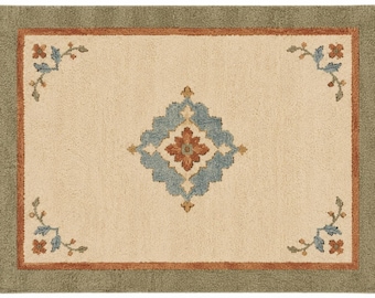 Heritage Bloom Hand-Knotted Wool Rug