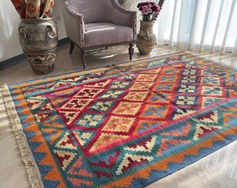 Boho Geo Handwoven Dhurrie