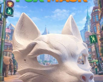 Nick Wilde Fox Mask (Zootopia) | Wearable Half-Face Cosplay or Display
