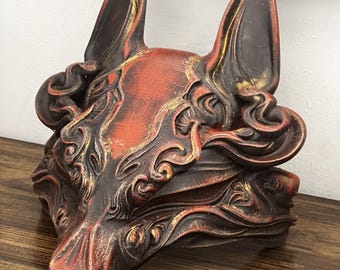 3D Printed Japanese Kitsune (fox) | Wearable Mask | Cosplay or Display Piece