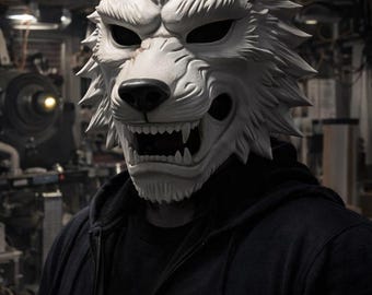 3D Printed Wolf Mask | Wearable Full-Face Animal Mask | Cosplay or Display Piece