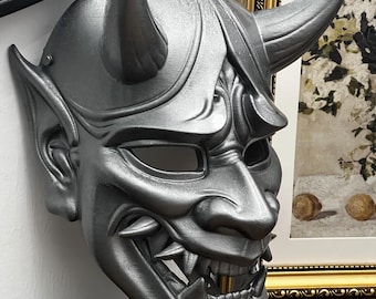 3D Printed Japanese Demon Oni Mask | Wearable Full-Face | Cosplay or Display Piece