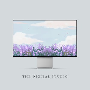 Fondo de pantalla floral de lavanda silvestre para escritorio (ordenador, portátil y sobremesa) Descarga digital
