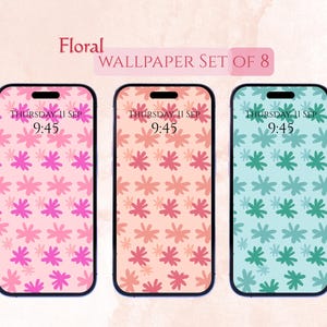 Florale Handy-Hintergründe, Handbemalte iPhone-Hintergründe, minimalistische Smartphone-Hintergründe, ästhetische iPhone-Hintergründe, Boho-Hintergründe