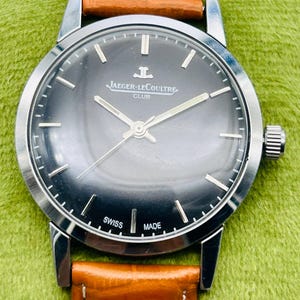 Vintage Jaeger le-Coultre Club Manual Hand winding Wrist Watch. Gift for him, Swiss watch, Highly collectable watch,Black watch