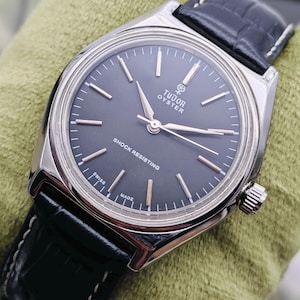 1970&#39;s Vintage Tudor Manual Winding,Stunning Black Dial,Hand winding Wrist Watch. Gift for him, Swiss watch,Swiss movement