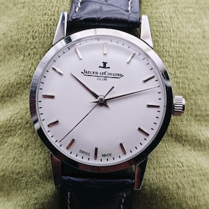 Vintage 1980&#39;s Jaeger-le-coultre Men&#39;s Wrist Watch Manual Hand winding Wrist Watch Classic White Dial. Gift for him, Swiss Made