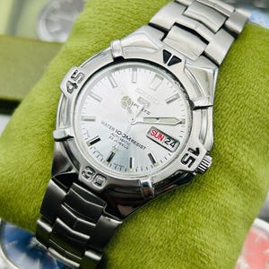 Vintage 1990 Seiko 5 Automatic Day-Date Japanese Men's Wrist Watch Silver Dial-Ref 7S36 Hand Made