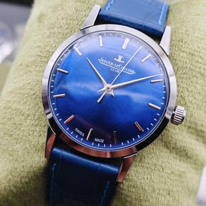 Vintage Jaeger le-Coultre Club Manual Hand winding Wrist Watch. Gift for him, Swiss watch, Classic Blue Dial Watch