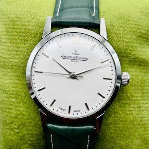 Vintage 1980&#39;s Jaeger-le-coultre Men&#39;s Wrist Watch Manual Hand winding Wrist Watch Classic White Dial. Gift for him, Swiss Made