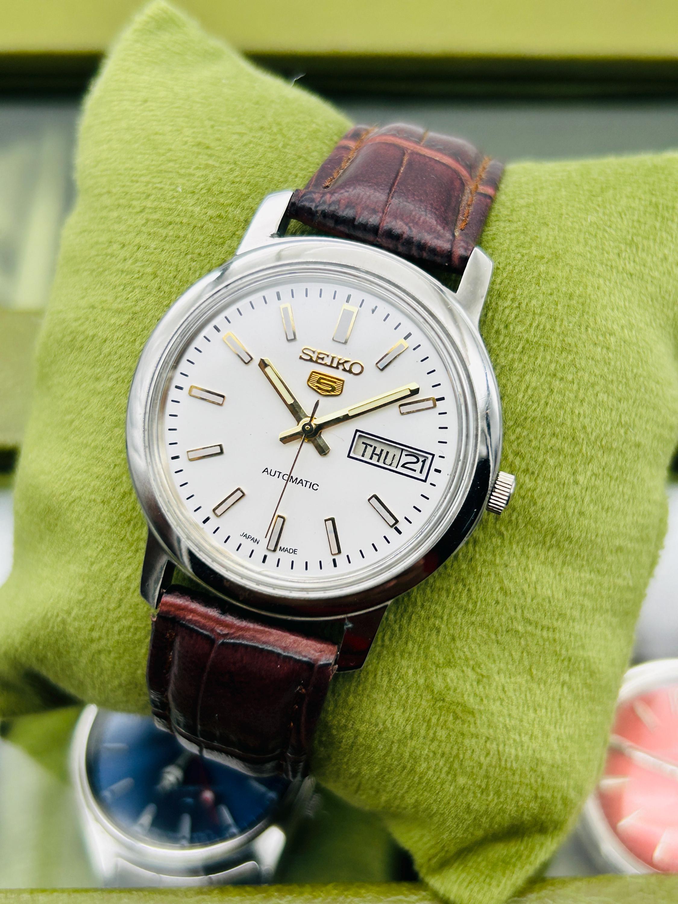 ★★SEIKO セイコー ホワイトダイヤル デイデイト【自動巻き】 ★★ Seiko white dial - Etsy 日本