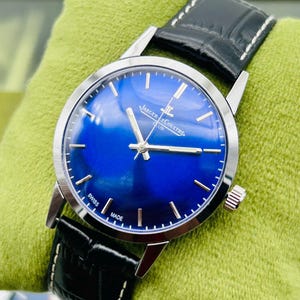 Vintage Jaeger le-Coultre Club Manual Hand winding Wrist Watch. Gift for him, Swiss watch, Highly collectable watch,Blue watch