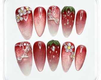 Strawberry Dew Press-on Nails