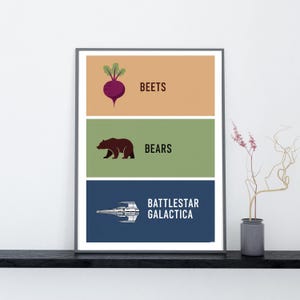 Dwight Schrute &#39;The Office&#39; Prints: Beets, Bears, Battlestar Galactica (Digital Download Set of 4, 8x10&quot;)