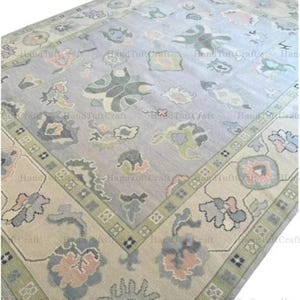 8x10 Green Pink Contemporary Large Area Rug SOFT pink Accent 6x9, 8x10, 9x12, 10x14, All Sizes Rug Made To Order Luxury Handmade Rug