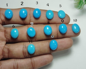 AAA+Natural Arizona Turquoise Oval shape Arizona turquoise loose gemstone Arizona Turquoise Flat Back Cabochon for Jewelry Making 8x10mm