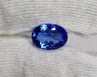 4.80 Ct AAA Tanzanite Oval Shape 10x14MM Faceted loose Gemstone (Lab created).