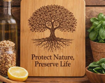 Árbol de la Vida SVG / Protege la Naturaleza, Preserva la Vida / Archivo para Grabado Láser (Descarga Digital)